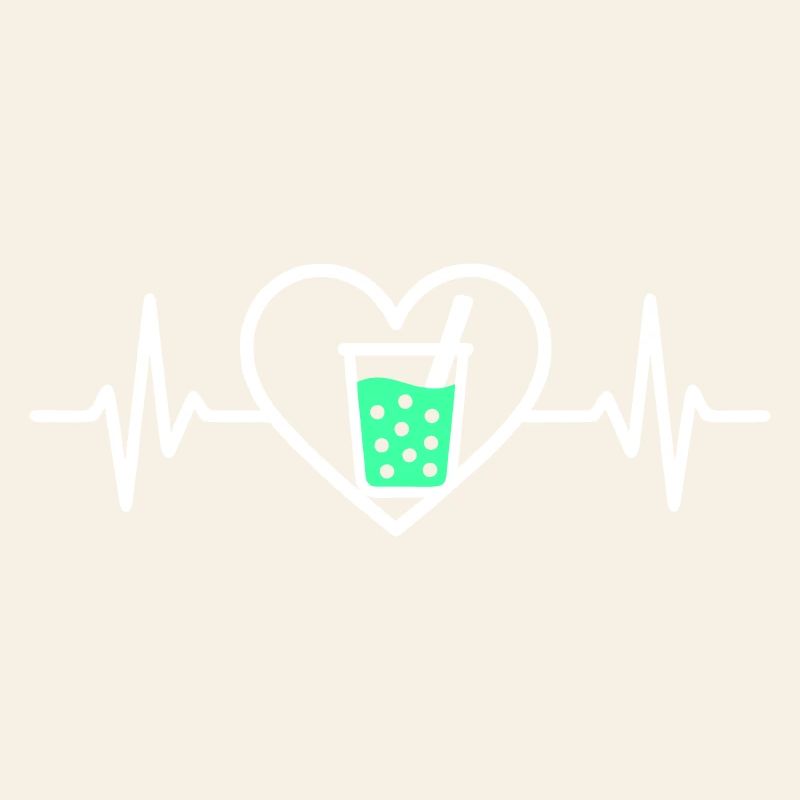 Bubble Tea Heart Drink Beads Boba Cute