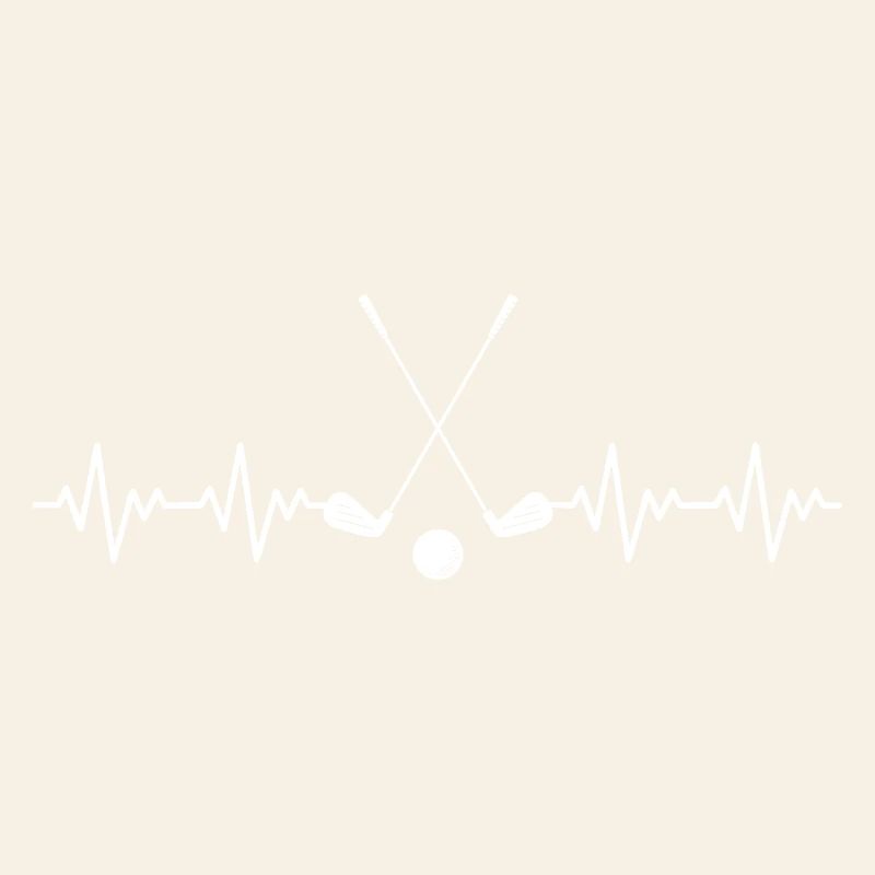 Golf Golfball Golfschläger EKG Herzschlag