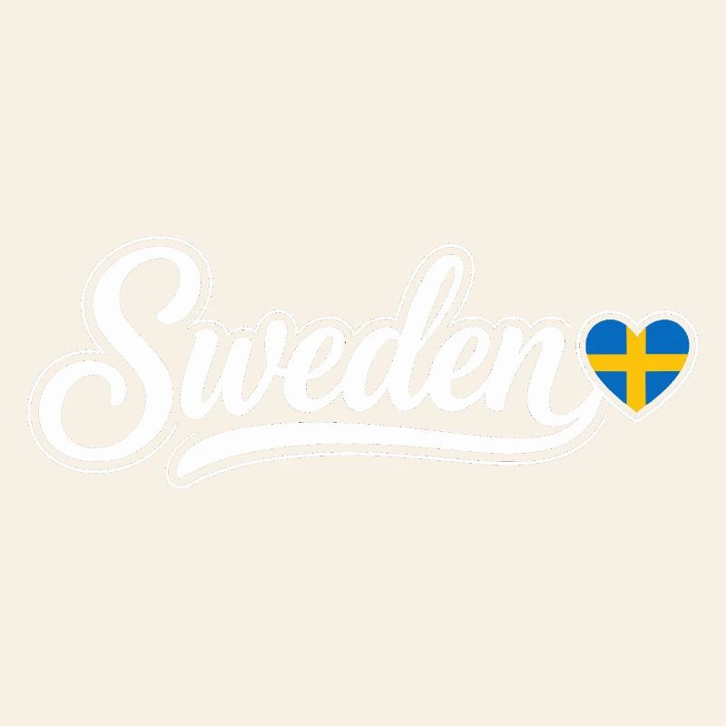Schwedisches Skript mit Flaggenherz Fächer Patriotisch