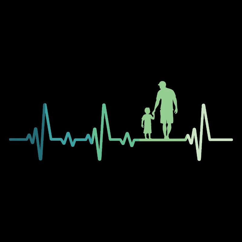 Father and Son Heartbeat Gift Dad Son