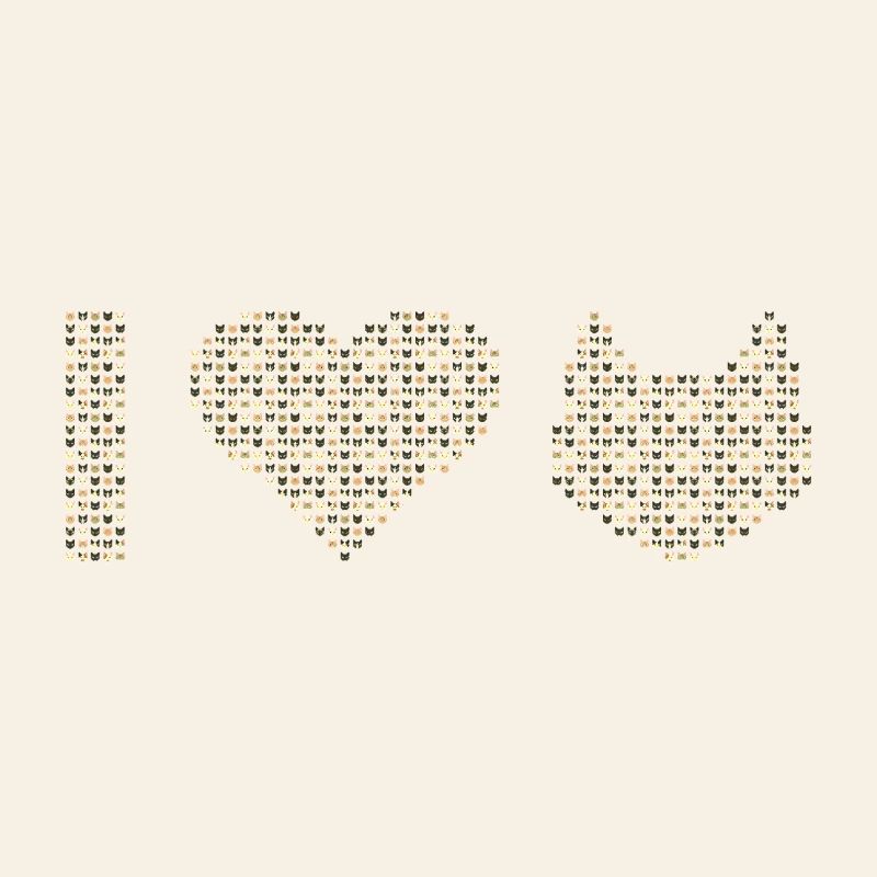 I Heart Cats de petits visages de chat