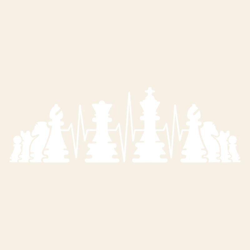 Chess pieces, chess player, heartbeat, pulse, icon