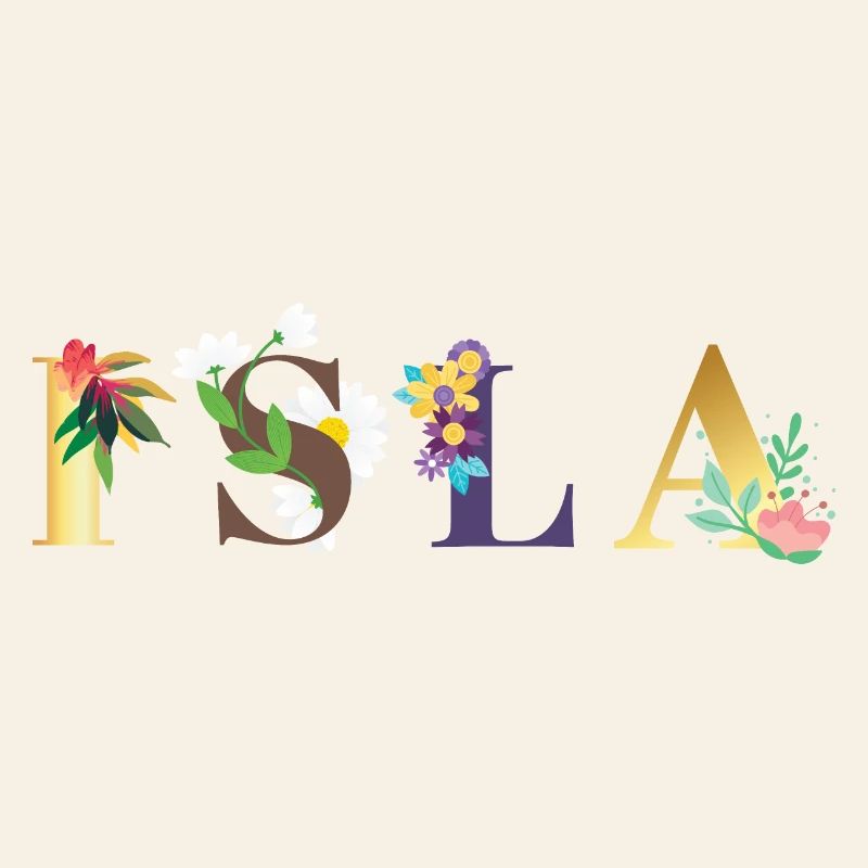 Art du nom ISLA avec des fleurs brodées