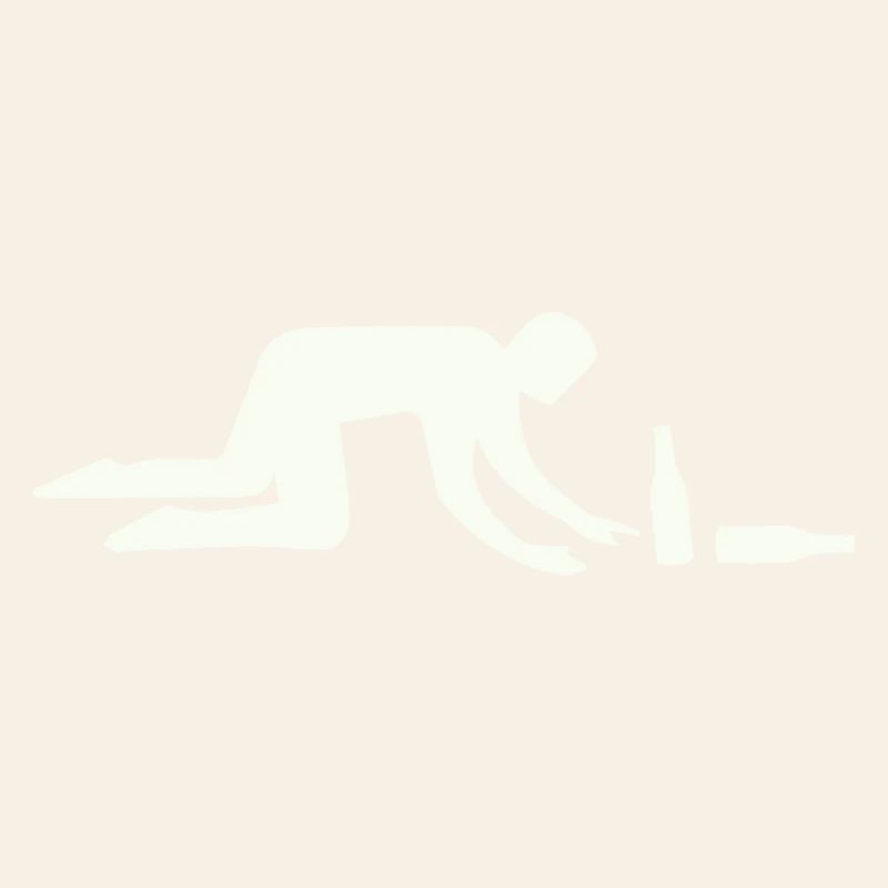 Drunkard silhouette with bottle