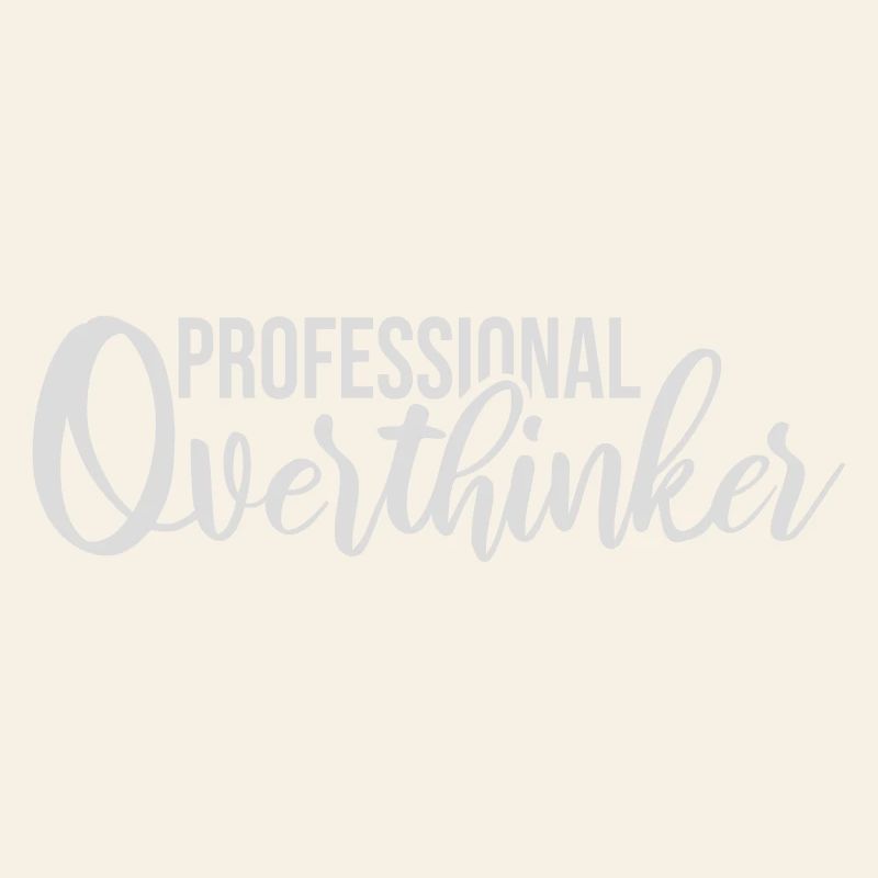 Professional Overthinker Funny Brooding Anxiety Logo
