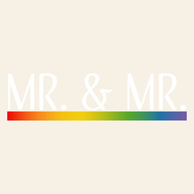 Rainbow stripes Mr and Mr white