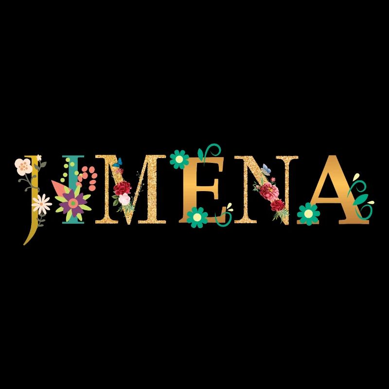 Le nom de JIMENA est décoré de fleurs