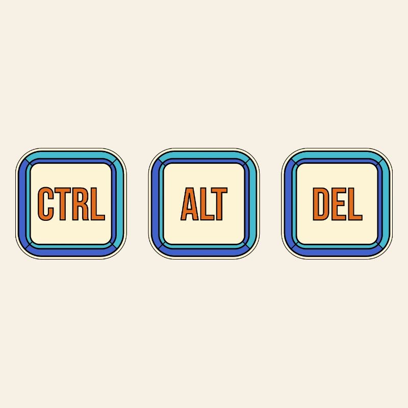 Touches de clavier rétro CTRL ALT DEL