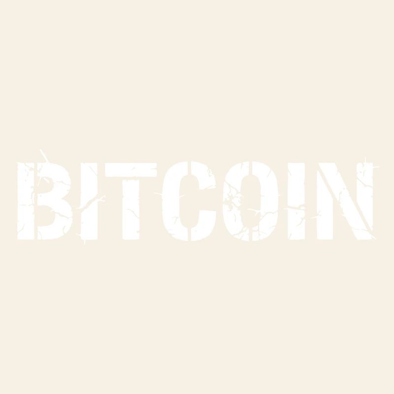 Bitcoin Text Lettering Grunge Vector