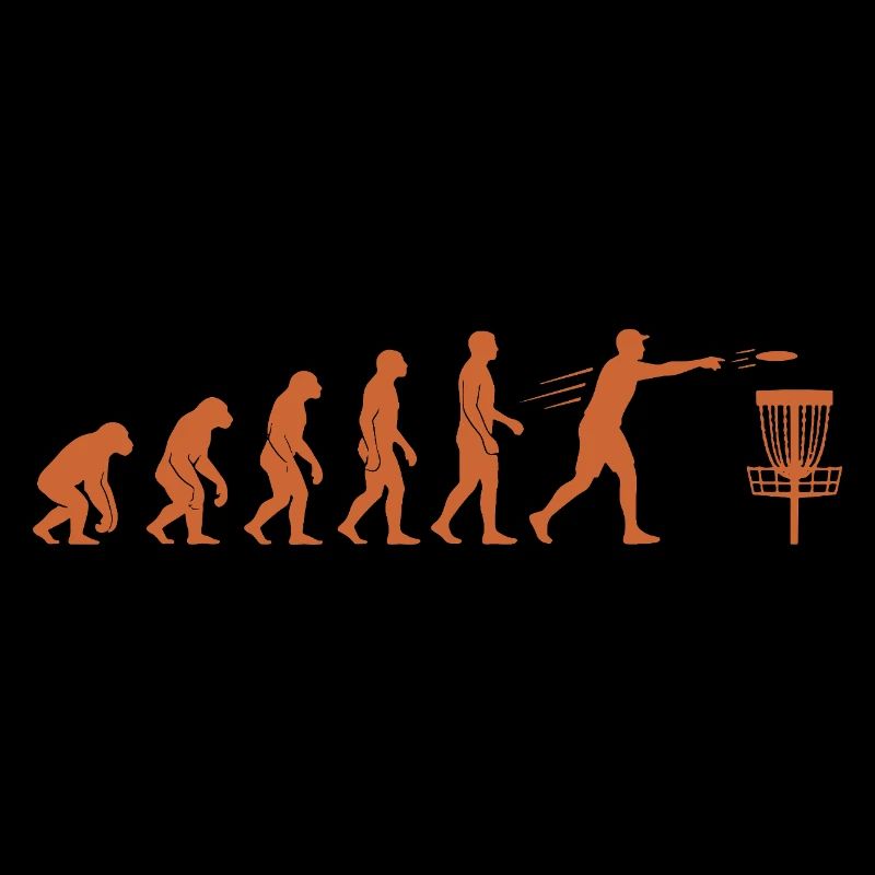 Disc Golf Evolution Lustiger Discgolfer Fliegender Disc