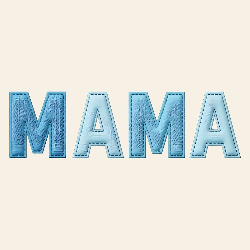 MAMA Denim Lettering Patchwork Trend