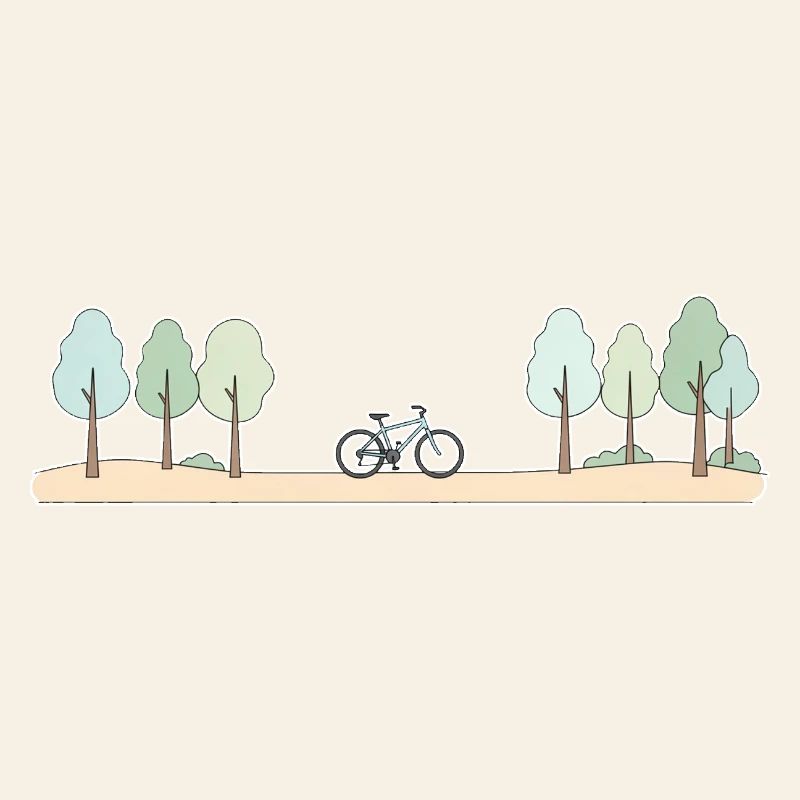 Forest Path Cycling Scene