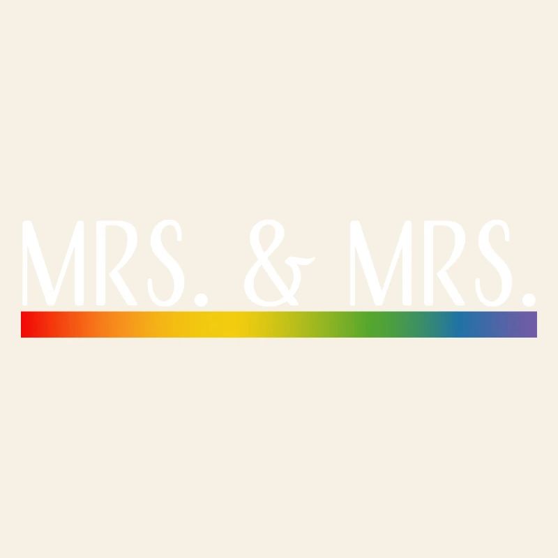 Rainbow stripes Mrs and Mrs white
