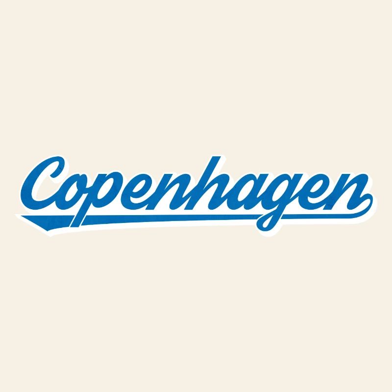 Lettrage de Copenhague Graphique bleu-blanc