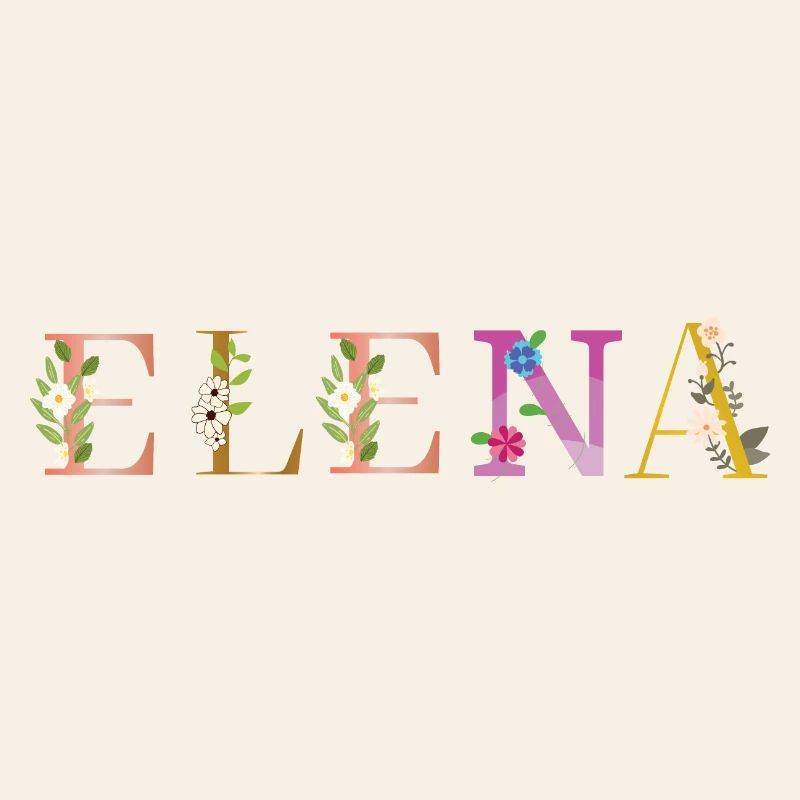 Le nom d’ELENA est décoré de fleurs