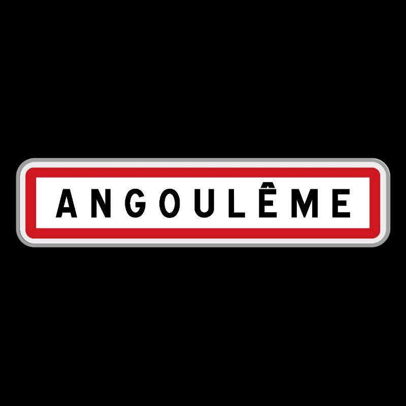 Panneau d'entrée de ville de Angoulême, Charente,