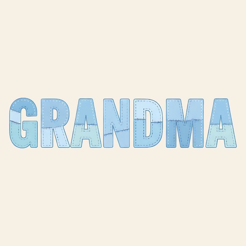 Nähte der Oma – Blau gestickt Patchwork