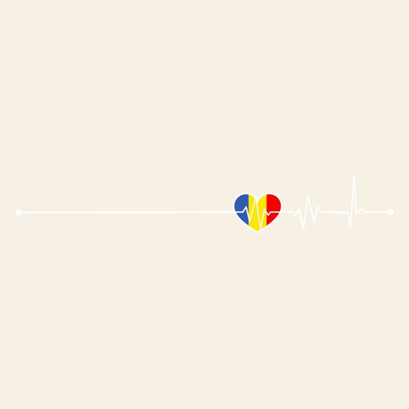 Drapeau Heartbeat Roumanie