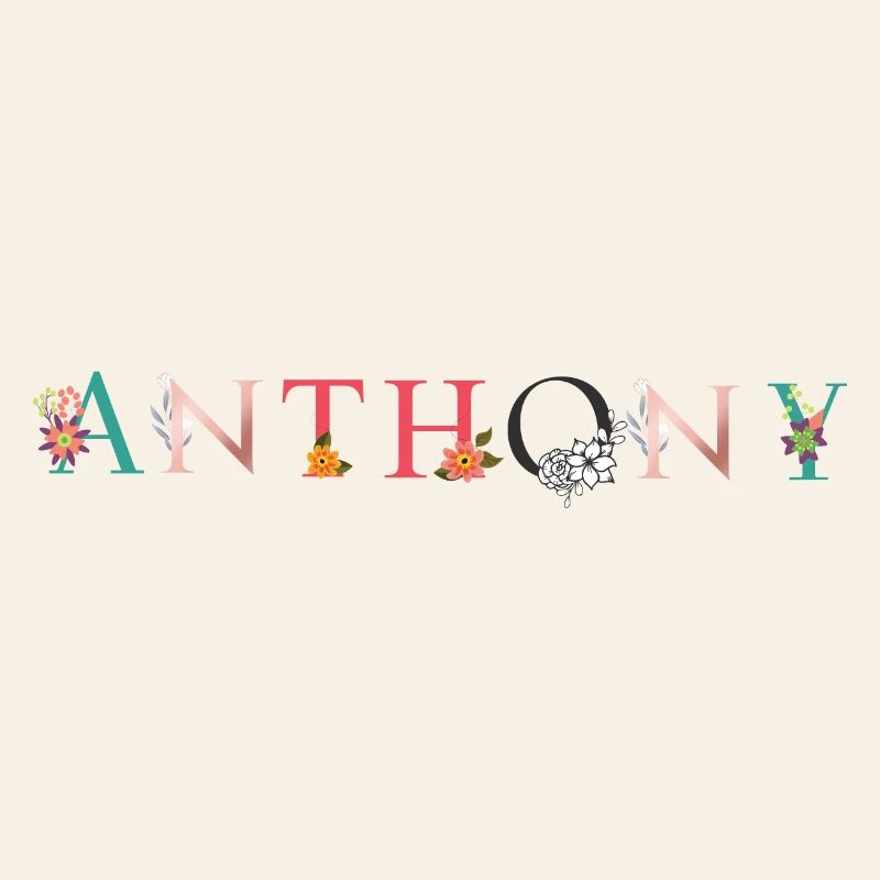 ANTHONY Nom Art avec fleurs brodées