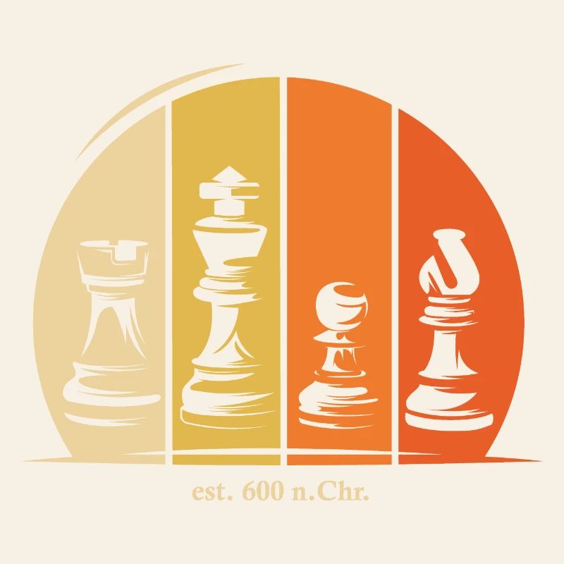 Pièces d’échecs Symbole Logo Histoire Rétro