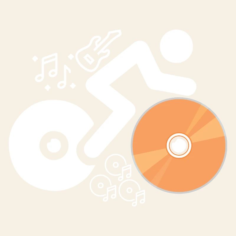 DJ Figure avec disques et notes musicales