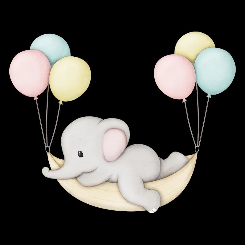 cute baby elephant in hammock