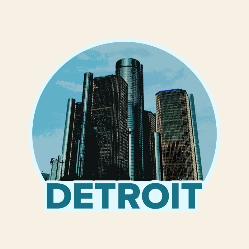 Detroit Stadtskyline Abzeichen
