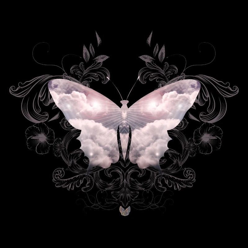 Un papillon céleste de nuages délicats