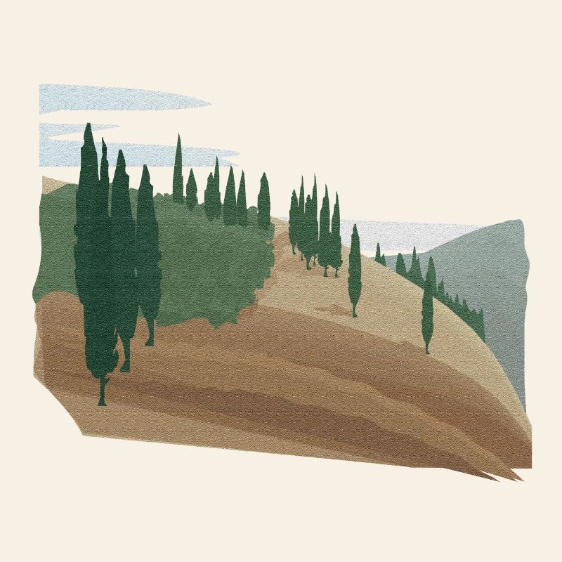 Forêt de pins Paysage vallonné avec structure (modific.)