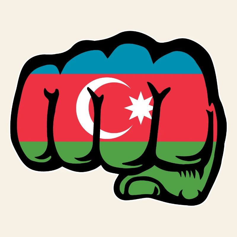 Drapeau de l’Azerbaïdjan poing main