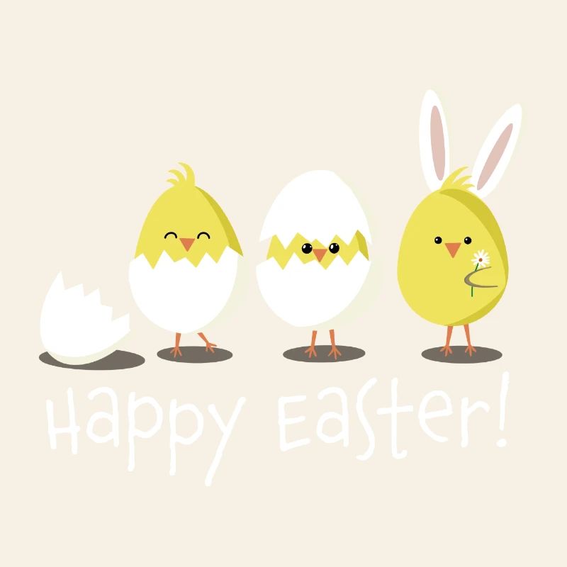 Joyeuses Pâques Poussin Oeuf Oeuf de Pâques