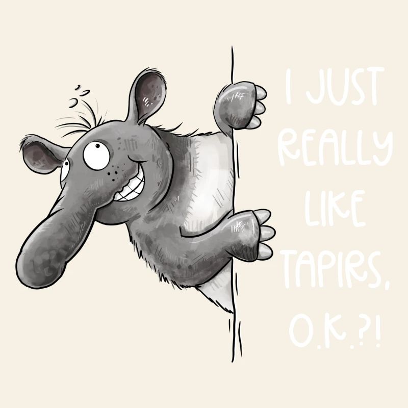 Drolliges Tapir I Tapir Spruch Cartoon