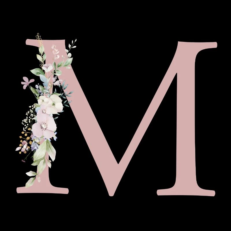 M Monogram, Floral, Personalizable