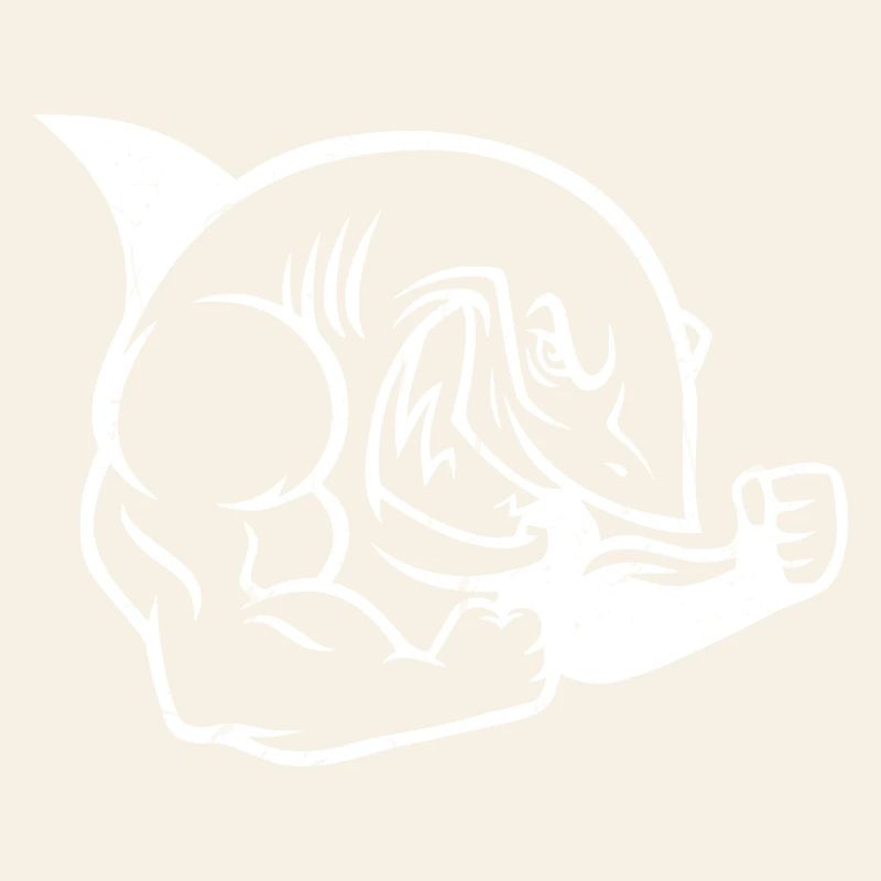 Muscular Shark Bodybuilder Workout Silhouette