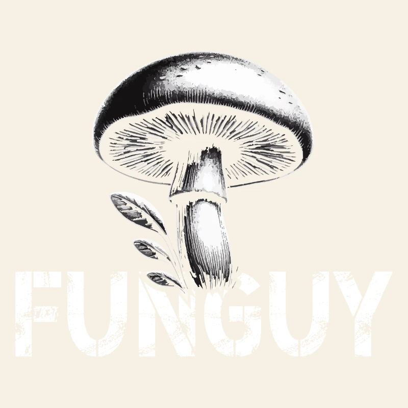 Design champignon avec lettrage