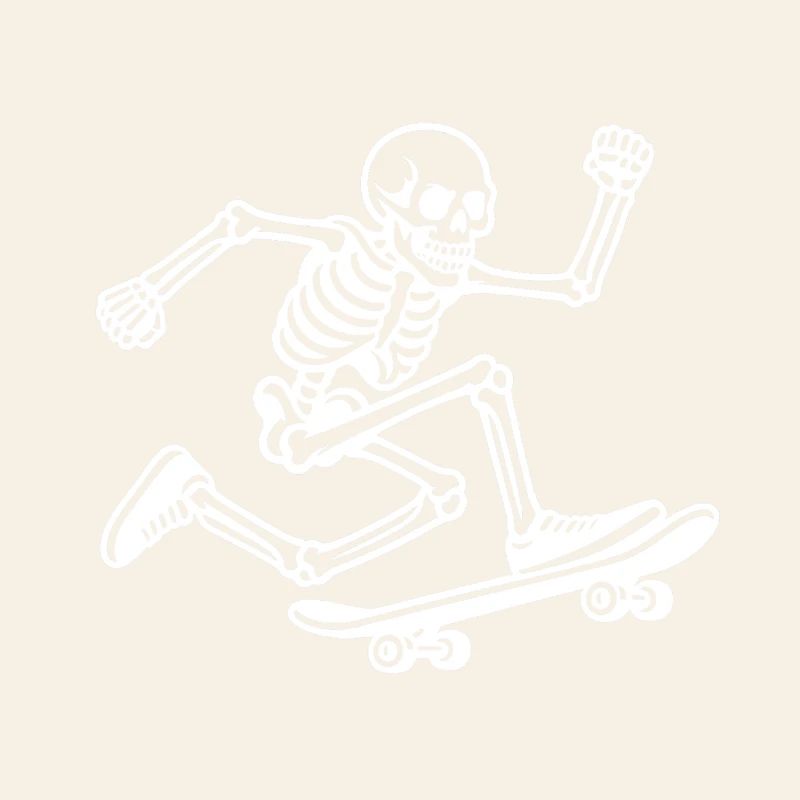Squelette de crâne sur skateboard