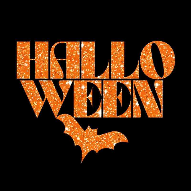 Halloween Orange Bat Silhouette