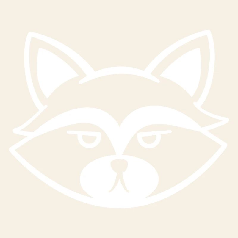 Grumpy raccoon face black and white