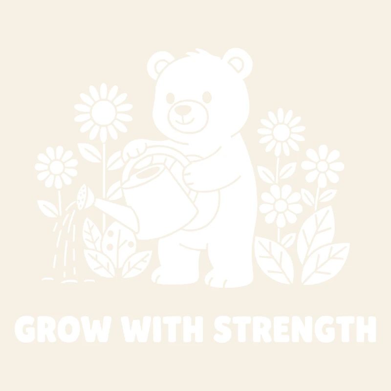 Bear watering flowers – strength growing