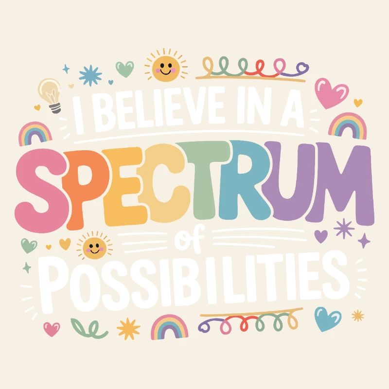 Autism Awareness Support rainbow