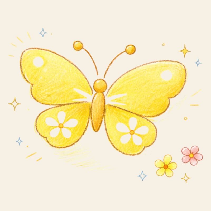 Printemps jaune papillon