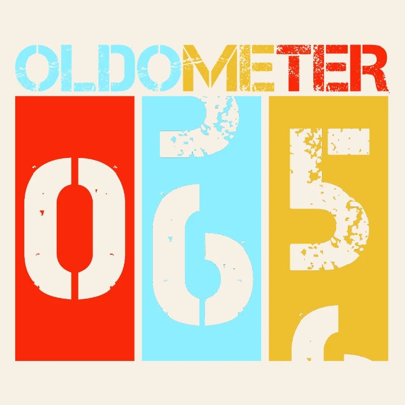 Oldometer 65th Birthday Retro Speedometer Art