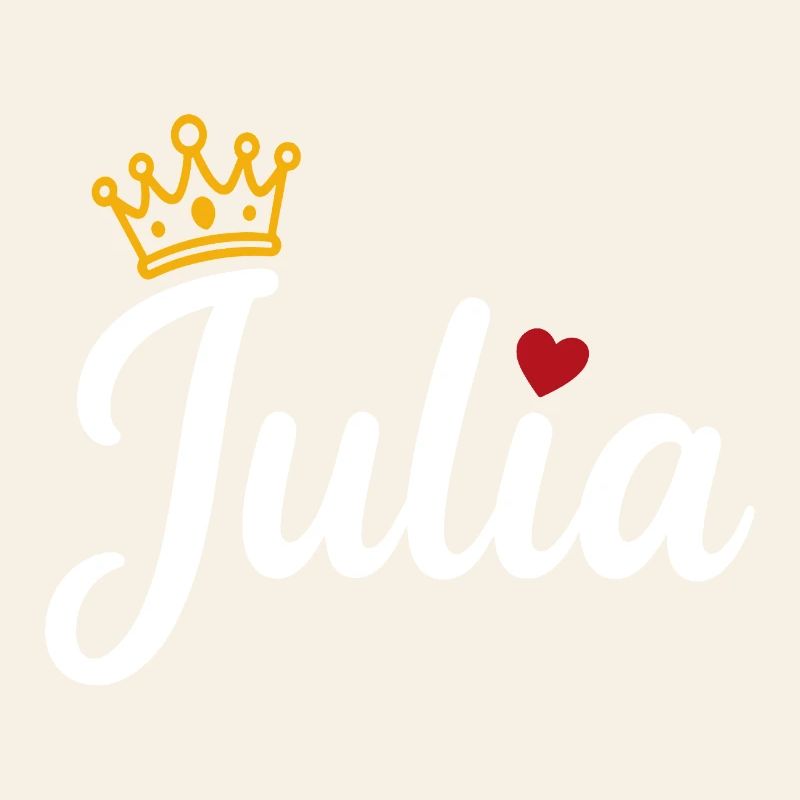 Juliet Name Crown Heart Calligraphy Personalized