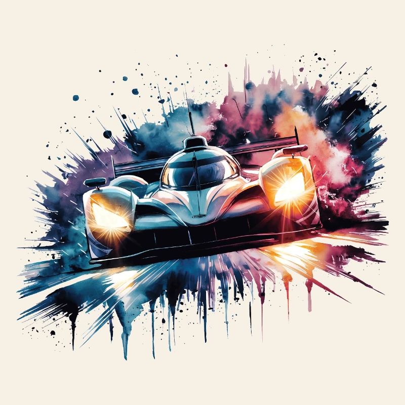 Impression de voitures de sport de course