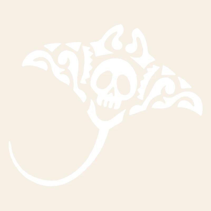 Mantarochen und Schädel (weiß)