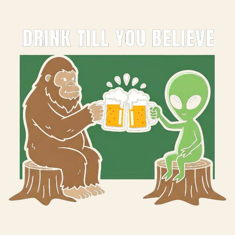 Prost mit Alien und Sasquatch