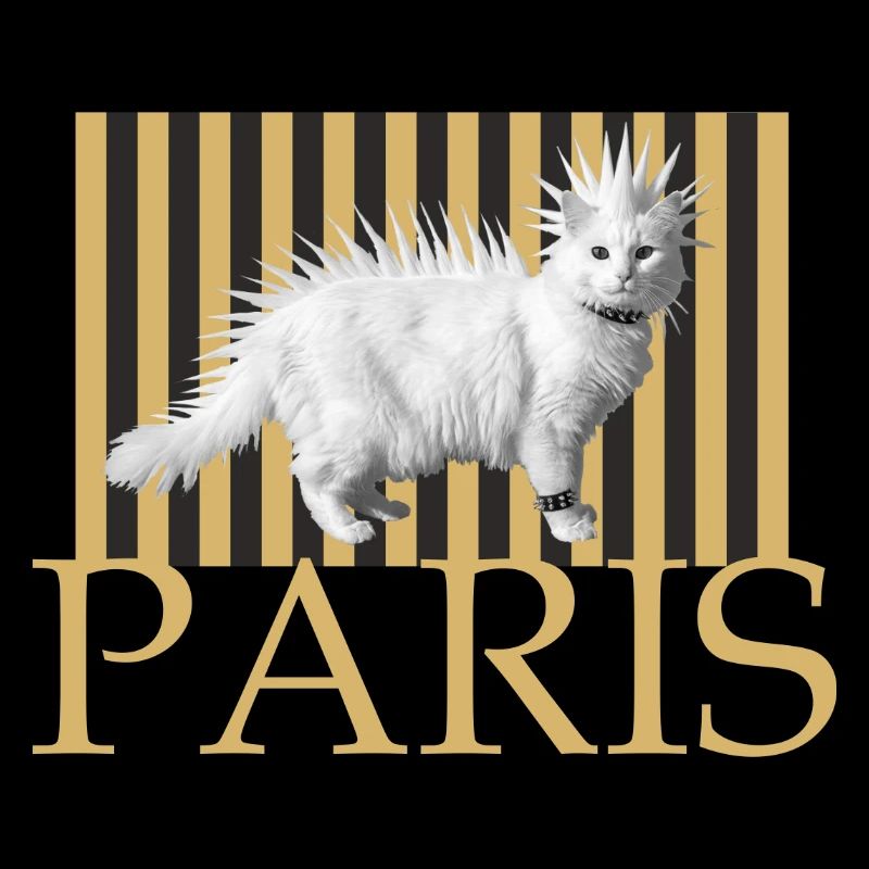 Paris Punk Chat Cheveux Longs