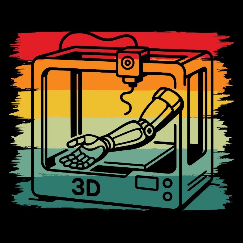 Retro Vintage 3D Printer Robotic Arm Maker