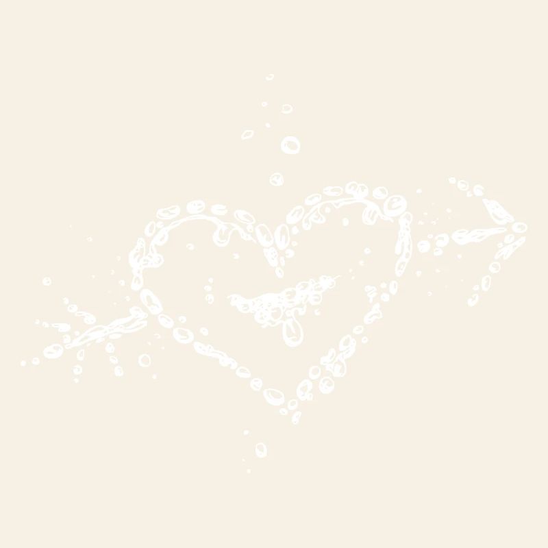 coeur avec une flèche de gouttes d'eau