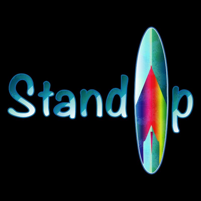 Stand up paddling Schriftzug mit Paddle Board